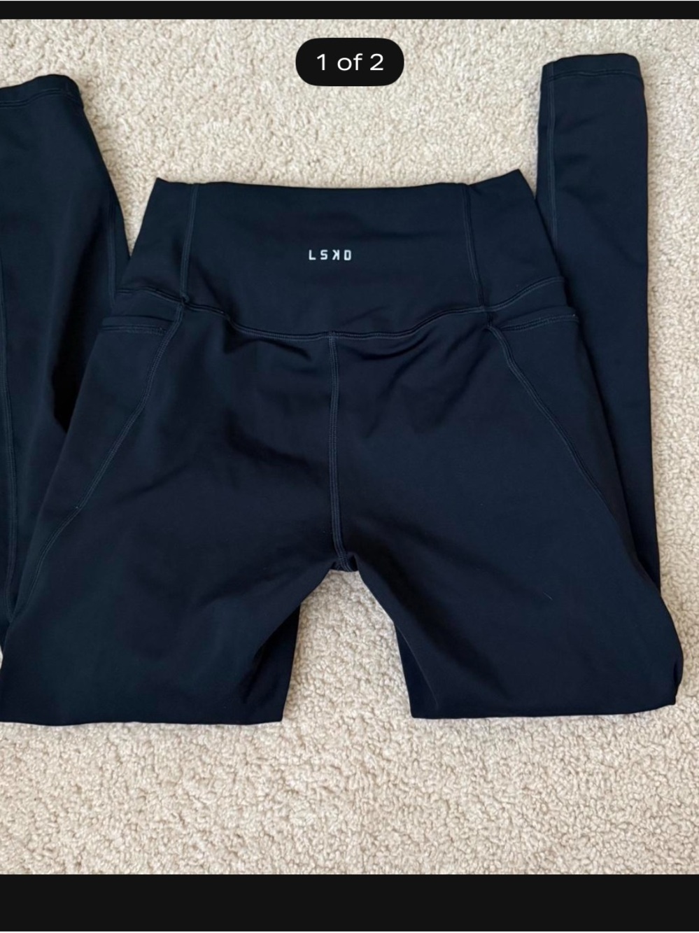 Black High-Waist Performance Leggings with Back Logo